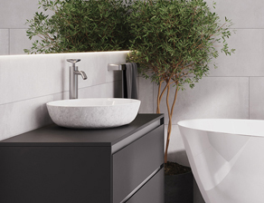 Sandlin 1 605 semi-recessed bathroom sink