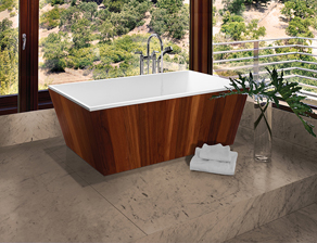 Petra Tub W Teak Wrap