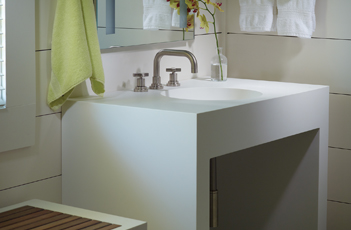 Halo Vanity Sink with Waterfall-Style Sides Halo Vanity Sink Carousel 2