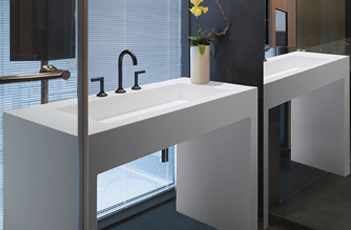Vanity Sink with Waterfall-style Sides Petra Trough Vanity Sink With Waterfall Sides 2