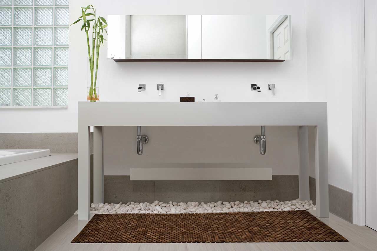 Vanity Sink with Floating Shelf and Parsons-style Legs Carousel High Set K Vanity