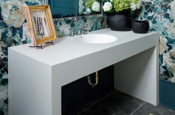 Halo Vanity Sink with Waterfall-style Sides Halo Vanity New